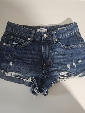Forever 21 Distressed Dark Blue Denim Women's  Concert Shorts Size 24"